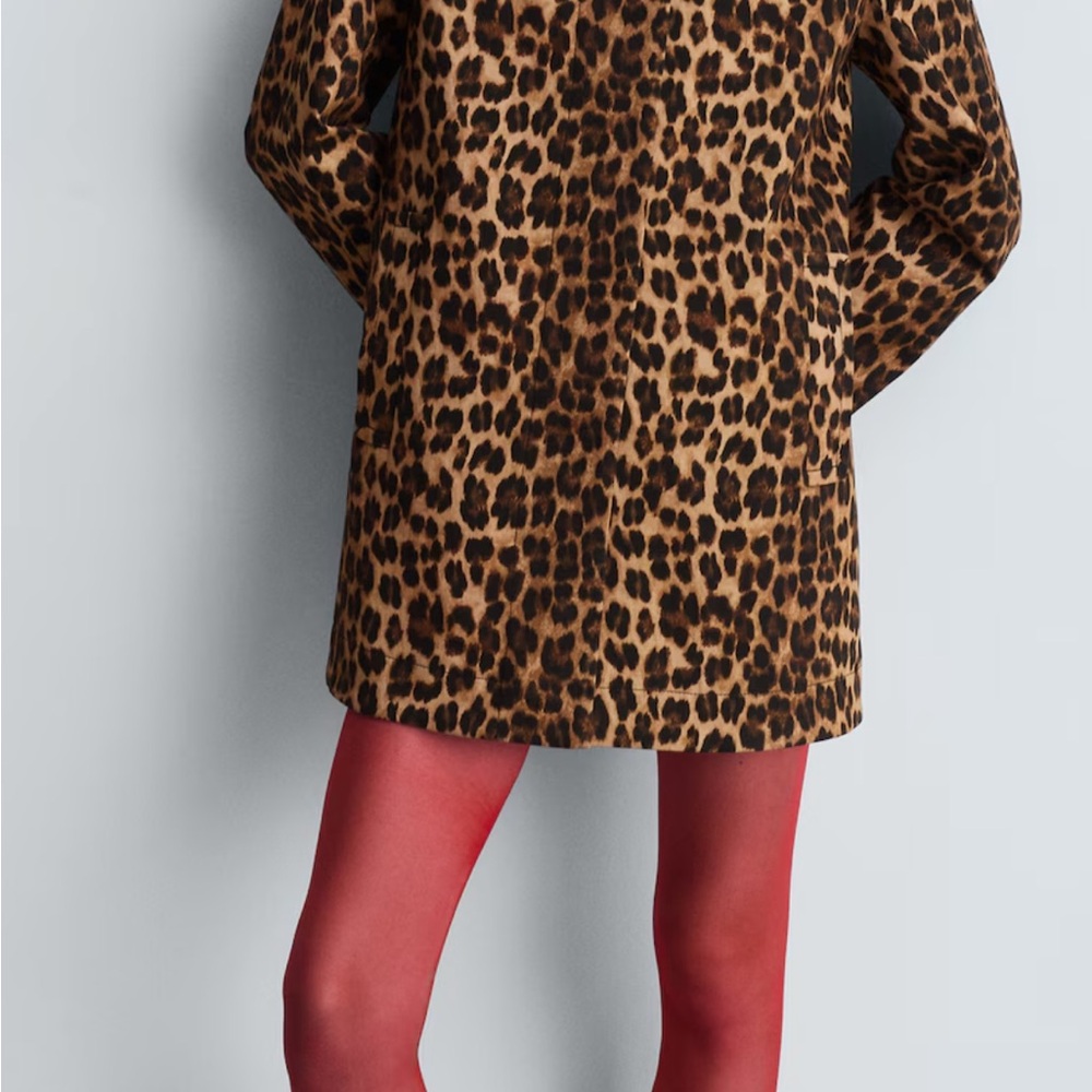 Mango Leopard Print Coat